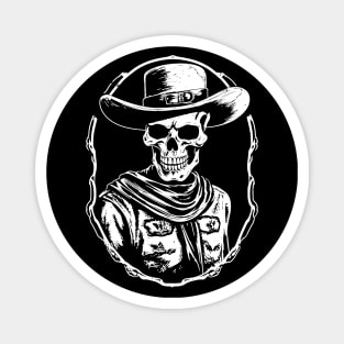 Skeleton Cowboy Western Magnet